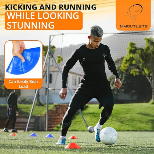 Soccer Training Cones Set, 75/50/25 Pack with Strap Holder & Carry Bag - color: Multi