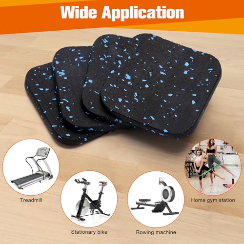 4Pcs Treadmill Mats, Coolrunner High Density Equipment Pads Noise Reduction
