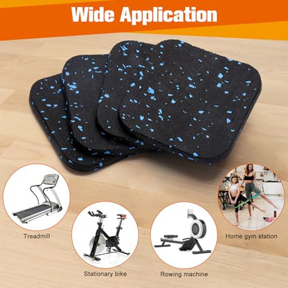 4Pcs Treadmill Mats, Coolrunner High Density Equipment Pads Noise Reduction