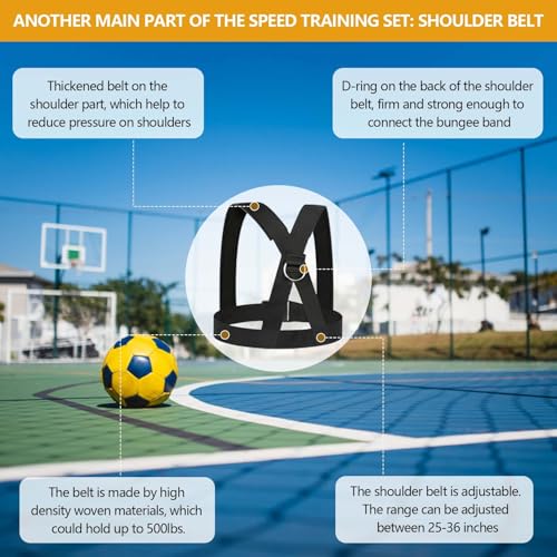 80lb Speed Training Equipment, Resistance Band Exercising Set - size: 6.6ft