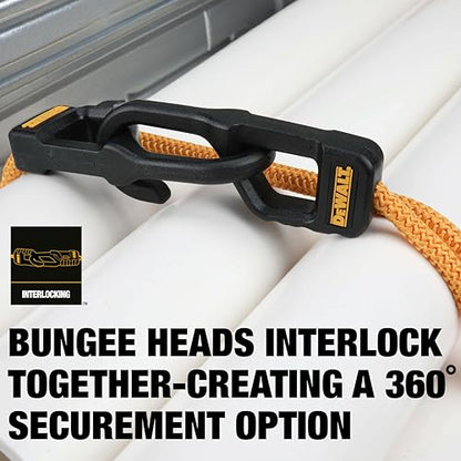 DEWALT 36" Premium Round Bungee Cords, Interlocking Quick-Pull Notch, 4-PK - size: 36"