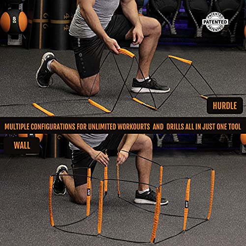 Agility Ladder, Agility Training Equipment, Soccer Speed Ladder, Football Footwork Ladder, Workout Ladder for Kid Adult, Foldable Instant Set-up & Tangle-Free & Carry Bag(4/8/8+4/12 Rung) - size: 4 rung