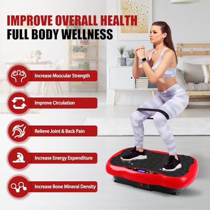 Vibration Plate Exercise Machine / Full Body / Portable / Weight Loss - color: Red