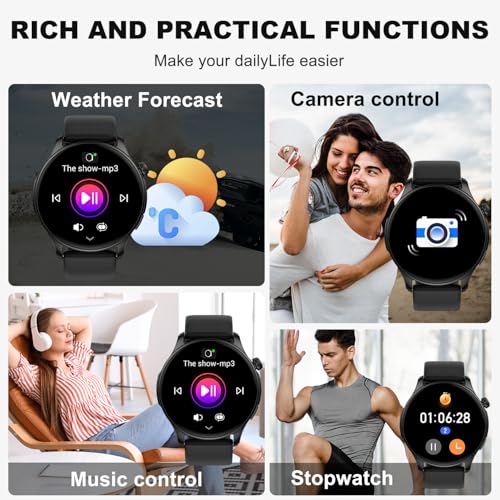 Smart Watch for Men Women Fitness: Waterproof Make Answer Call Smart Watches for Men Running Smartwatch for Android/iPhone Samsung Compatible Digital Mens Watches Activity Pedometer Heart Rate Monitor