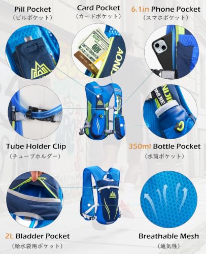 TRIWONDER Running Vest Hydration Pack Backpack for Men & Women, Lightweight Trail Marathon Run Race Vest for Cycling Jogging - color: 02 Black - Only Vest
