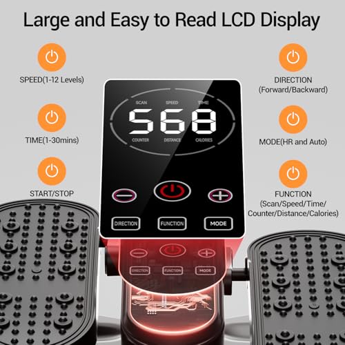 Under Desk Elliptical Machine Seated Pedal Exerciser - color: Orange