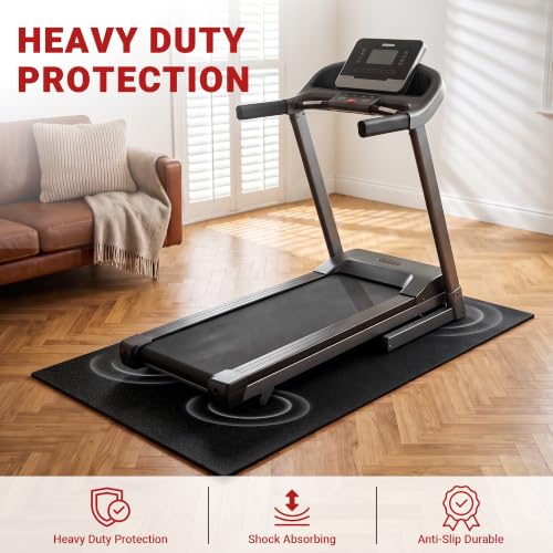 Exercise Bike Mat 70" x 30", 0.2"/0.25" Thick, Compatible with Peloton Bike - size: 79.1"L x 39.6"W x 0.25"Th