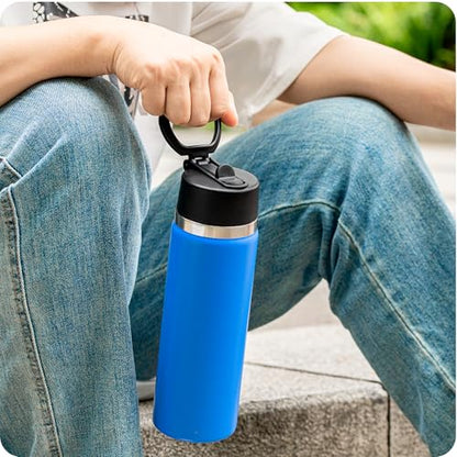 Straw Lid for Hydro Flask 12 16 18 20 32 40 64 oz Wide Mouth Bottle - color: Black 2 pack