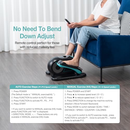 Under Desk Elliptical Exerciser Machine for Senior, Quiet for Home & Office