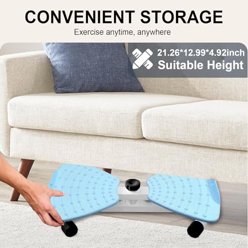 Waist Twister Machine with Resistance Bands - 300 lbs Weight Capacity, Non-Slip Twist Board, Noiseless Ab Twister for Belly Fat Loss, Home Gym Equipment for Women/Men - color: blue