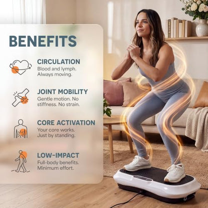 Lifepro Waver Vibration Plate Exercise Machine with 99 Speeds & 10 Presets - color: White