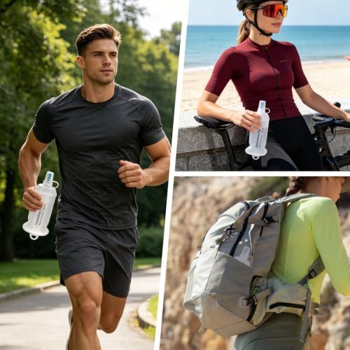 250ml Soft Flask, TPU Collapsible Soft Water Bottle for Hydration Pack, Running Vest, Leak-Proof Folding Water Bottle for Hiking Cycling Climbing Jogging- 1Pcs, Wihte - color: 250ML Wihte
