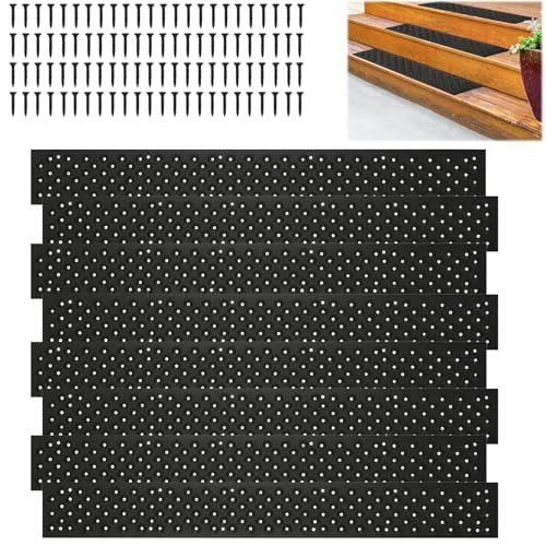tonchean 8 Pack Non Slip Aluminum Stair Treads, 30 x 3.75 Inch - color: Black