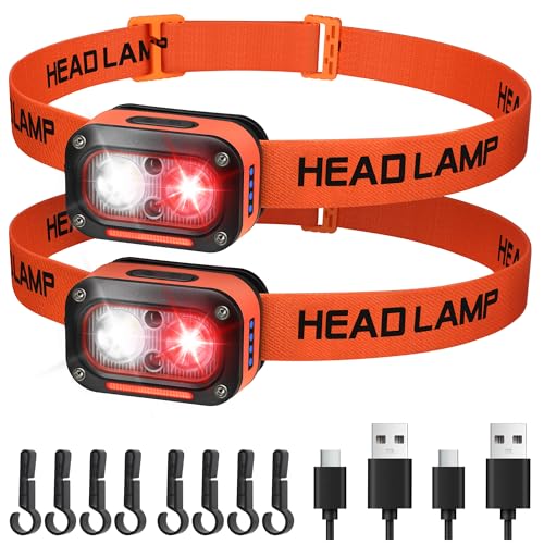 DARKBEAM LED Headlamp High Lumens White & Red Light Headlight for Astronomy - color: White+Red light-2 Pack