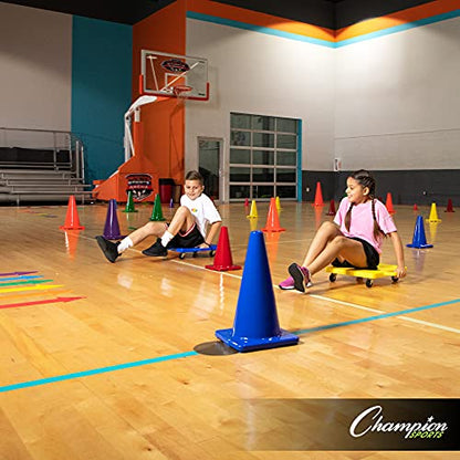 Champion Sports High Visibility Flexible Vinyl Cones for Sports Training, Agility Drills, Field & Gym Marking Sets - color: Purple, style: 18 Inch Cone (Single)