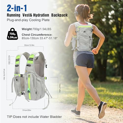 Cooling Running Vest with 3 Cooling Plates for Women Men, Silver Gray - color: Silver Gray, size: One Size