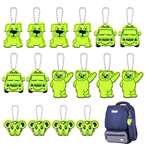 OSDUE Reflector Pendant, 16pcs Waterproof Child Safety Reflector Pendant for School Bag, Wheelchair, Bicycle and Running - color: pets