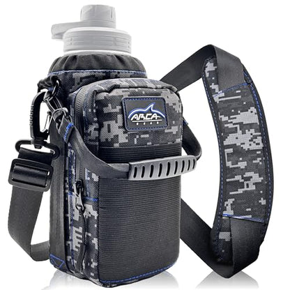 Arca Gear Hydro Carrier 32 oz Small - Insulated Water Bottle Sling w/Carry Handle, Shoulder Strap, Wallet and Two Pouches - The Perfect Flask Accessory - color: Digital Camo