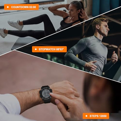 AVTREK Pedometer Watch for Walking Steps and Miles No Bluetooth/APP Needed - color: Black