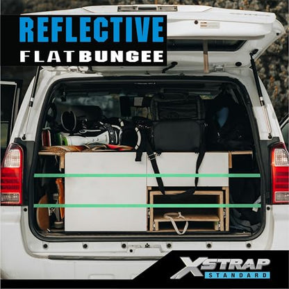 XSTRAP STANDARD 8-Pack Flat Reflective Bungee Cord with Hooks Elastic Strap - color: Reflective