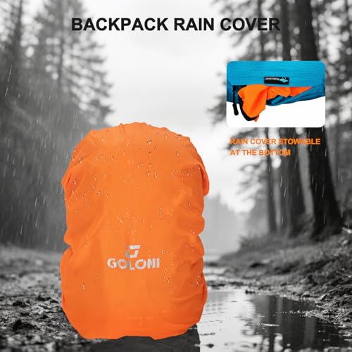 Goloni 45L Foldable Hiking Daypack, Lightweight Water‑Resistant Backpack - color: Blue