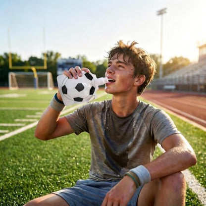 2Pcs Collapsible Water Bottles, 850ml Football Shape Reusable Travel Foldable Water Bottles, Ultralight, Leak-Proof, Folding Squeeze Water Bottle with Hanging Ring for Hiking,Sports,Camping