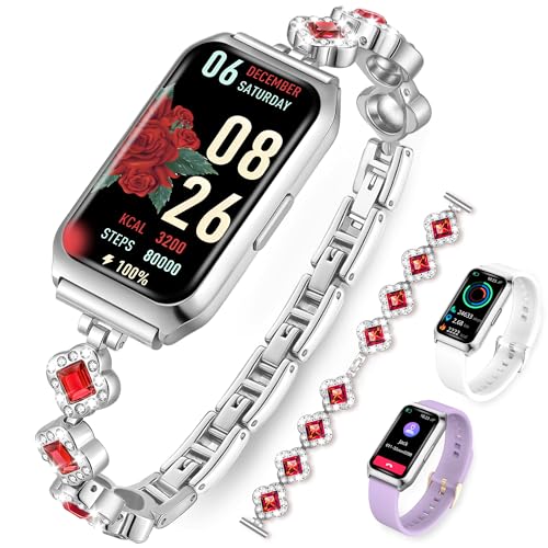 1.47" Smart Sports Watch, 10-Day Battery, IP68 Waterproof - color: Silver-Red