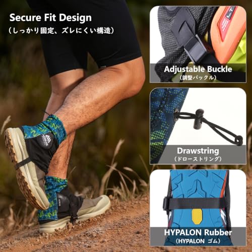 JEELAD Low Trail Gaiters Reflective Running Gaiters Ankle Gators Lightweight Hiking Walking Gaiters for Men Women - color: 01 Blue - L