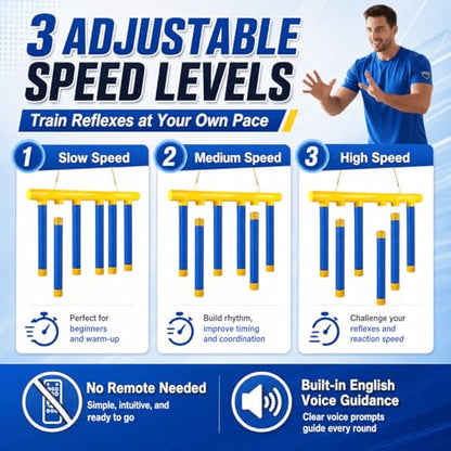 Reflex Drop Sticks Game, 3-Speed Reaction Training Tool for Adults