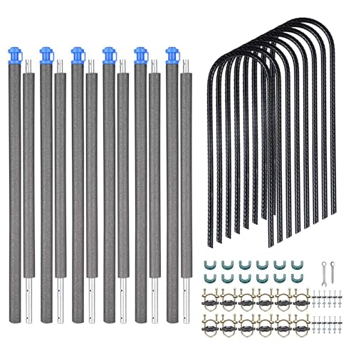 AW Universal Trampoline Replacement Enclosure Poles Accessories with Clamp - size: 78" , 6 Pole + 8 Stakes