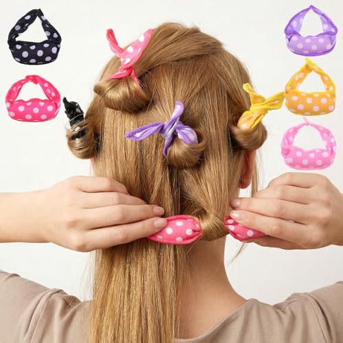 Oruola 10Pcs Silk Rollers for Hair,Satin Pillow Curlers