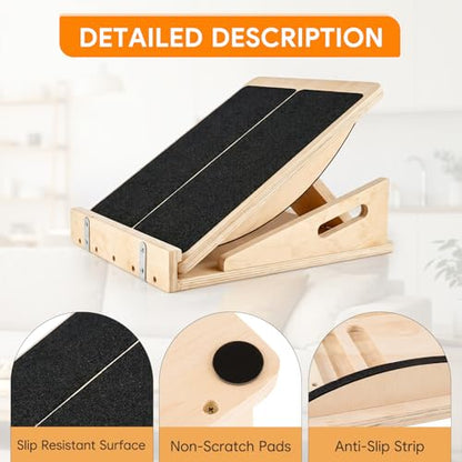 2-in-1 Slant Board & Balance Board with Adjustable Incline