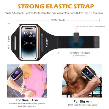 Running Phone Armband with Earphone Holder 3D Design for 7.0" Phones - color: Black (Up to 7.0'')