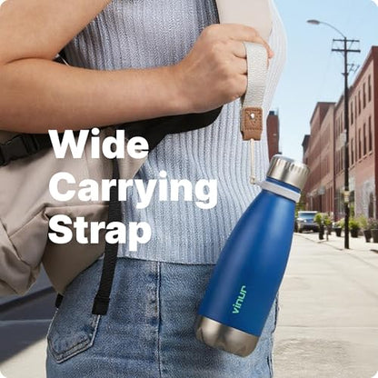 Kids Stainless Steel Water Bottle for School-12 oz Insulated Water Bottle - color: Navy, size: 12 Ounces