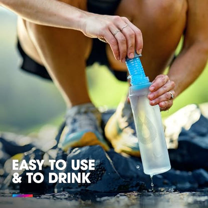 HydraPak UltraFlask+ Filtered, Compressible Soft Flask (500ml, Clear)