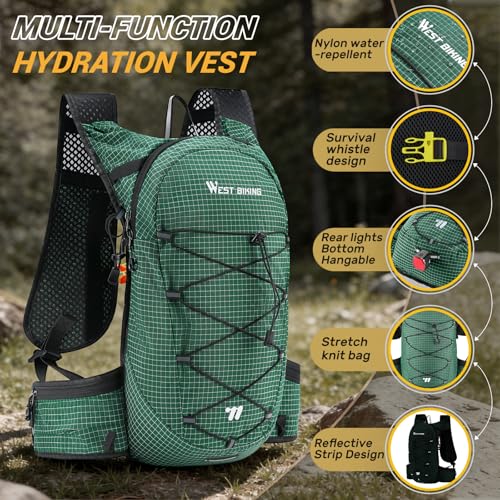Lightweight Hydration Backpack with 2L Water Bladder Running Hydration Vest Backpack Specialized Hydration Pack for Cycling, Hiking, and Mountaineering - color: olive green