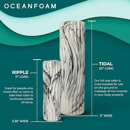 Oceanfoam Tidal Roller - Massage Foam Roller for Exercise (Natural Marbled) - color: Black Marbled