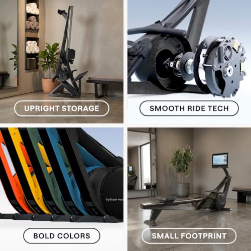 Hydrow Wave Rowing Machine with 16" HD Touchscreen & Speakers - Foldable | Live Home Workouts, Subscription Required - color: Sunset
