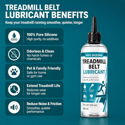 Treadmill Lubricant for Belt, 100% Silicone Oil with Applicator