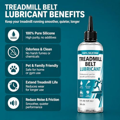 Treadmill Lubricant for Belt, 100% Silicone Oil with Applicator