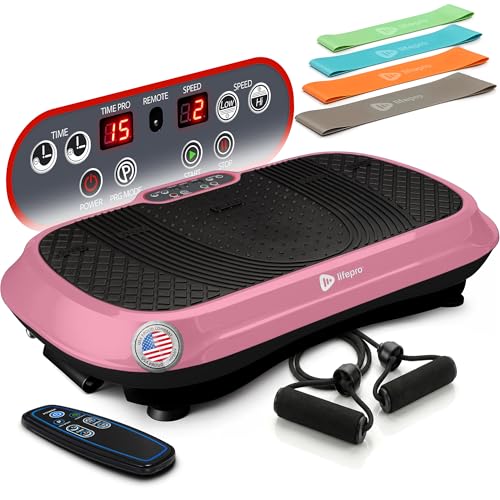 Lifepro Waver Vibration Plate Exercise Machine with 99 Speeds & 10 Presets - color: Pink