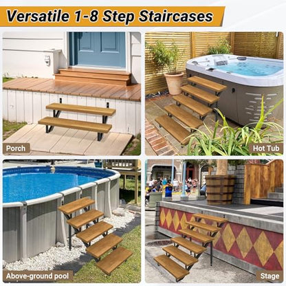 7-Step Stair Step Riser with Reinforcing Support Legs, 3 Packs - size: 7 Step
