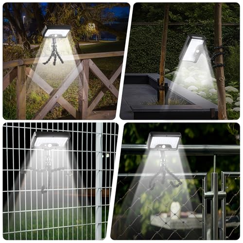 Solar Motion Lights Outdoor with Flexible Octopus Tripod (2 Pack, 6000K) - color: Black-Tripod, size: 2 Pack