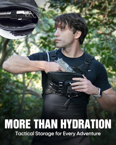 Zelvot Running Vest with 2L Water Bladder, Hydration Backpack, U.S. Design Patent, Lightweight Hydration Pack with Gear Holder, Reflective Chest Pack for Men Women - color: Olive, size: M/L (12L)