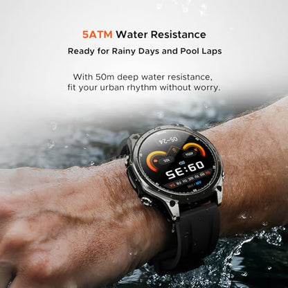 Anywise W1 GPS Smart Watches for Men, 6 Satellite Positioning, 50M Waterproof Fitness Tracker, 1.43'' AI Mens Smart Watch for Android Phone/iphone compatible,Answer/Make Call/12 Days Battery - color: Black - 3 Watch Bands