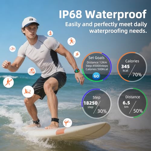 Smart Watch for Men Women Fitness: Waterproof Make Answer Call Smart Watches for Men Running Smartwatch for Android/iPhone Samsung Compatible Digital Mens Watches Activity Pedometer Heart Rate Monitor