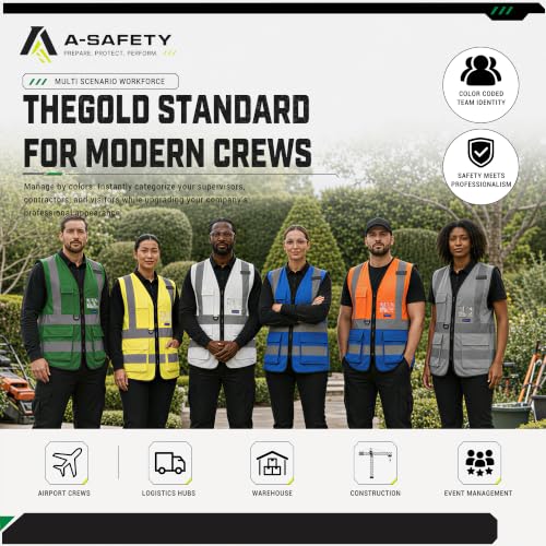 A-SAFETY reflective vest green - color: Green, size: Large