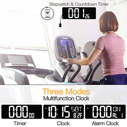 XREXS 17.2 Inch Large Digital Wall Clock with Remote Control - color: White