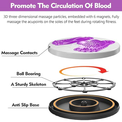 Twister Board for Exercise Waist Twisting Disc with Handles Ankle Body Aerobic Exercise Waist Twisting Machine Exercise Twist Board With Foot Massage - color: Purple