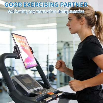 Tablet Holder Mount for Spin Bike,Phone iPad Holder Stand for Treadmill，Stationary Bicycle, Microphone Stand,Stroller, Gym,Tablet Clamp Fit for iPad Pro 12.9, Galaxy Tabs, iPhones,4.7-13”